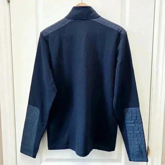 Michael Kors Mens Sweater 1/4 Zip Pullover Cotton Blend Navy Blue Size Medium - Picture 4 of 16